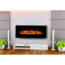 Heating and decoration electric fireplace with real fire burning flame effect